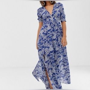 NWT & Other Stories coffee bean print maxi dress cotton blend size 0